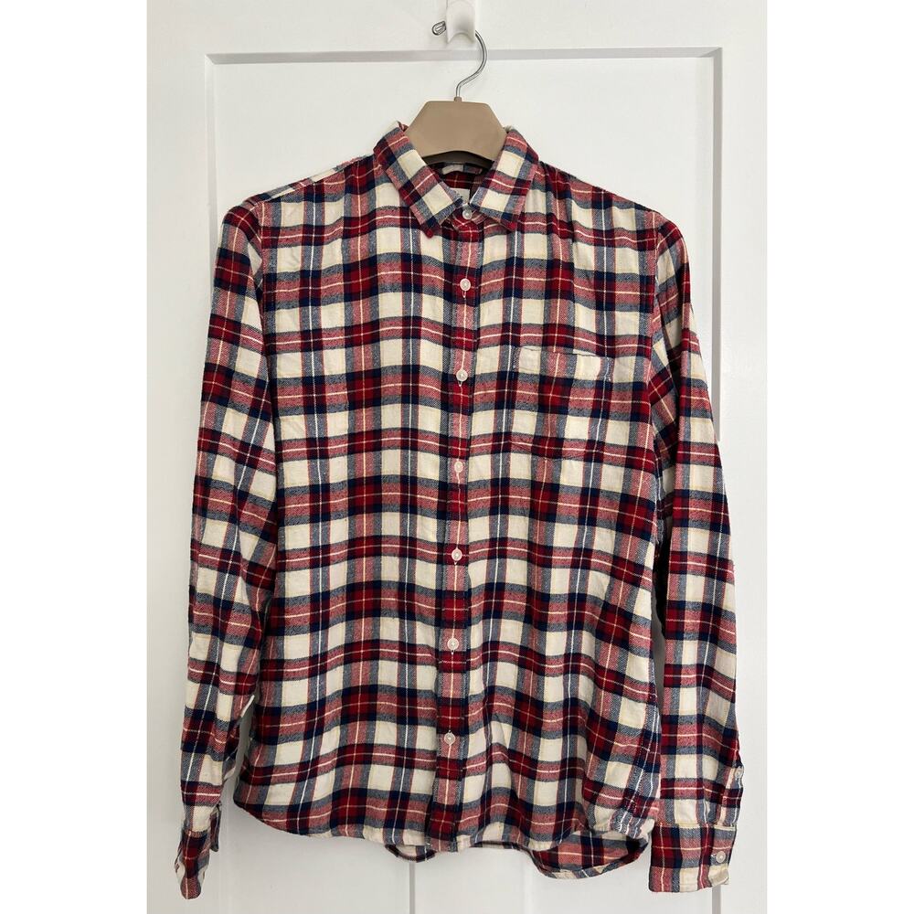 Marine Layer Flannel Men's Shirt SIZE MEDIUM 100% Cotton Red Blue
